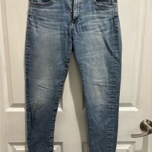 Ag Adriano Goldschmied Blue Skinny Jeans with Vintage Wash